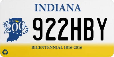 IN license plate 922HBY