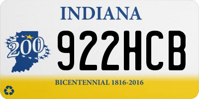 IN license plate 922HCB