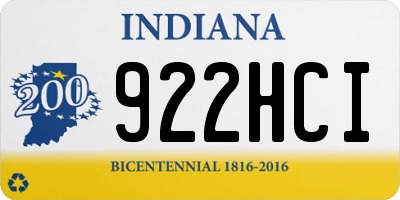 IN license plate 922HCI