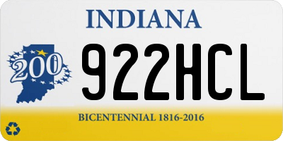 IN license plate 922HCL