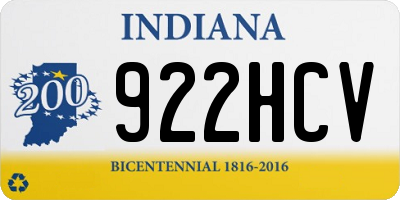 IN license plate 922HCV