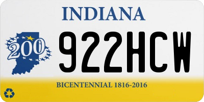 IN license plate 922HCW