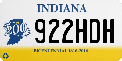 IN license plate 922HDH