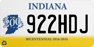 IN license plate 922HDJ