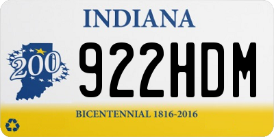 IN license plate 922HDM