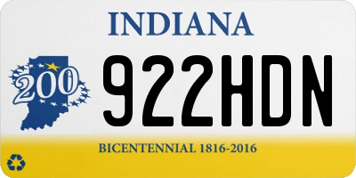 IN license plate 922HDN