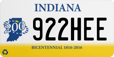 IN license plate 922HEE
