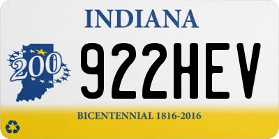 IN license plate 922HEV