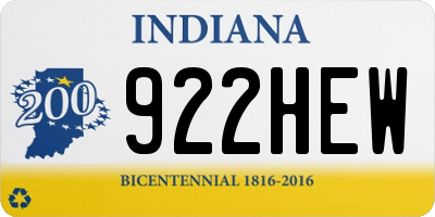 IN license plate 922HEW