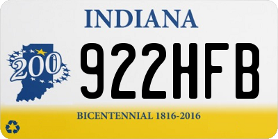 IN license plate 922HFB