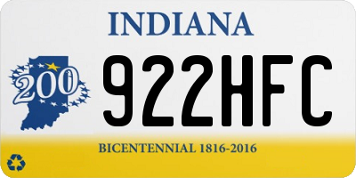 IN license plate 922HFC
