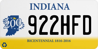 IN license plate 922HFD