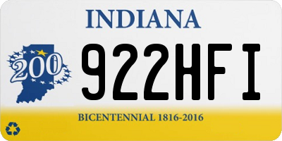 IN license plate 922HFI