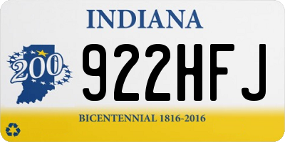 IN license plate 922HFJ