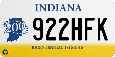 IN license plate 922HFK