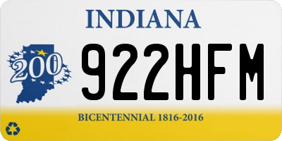 IN license plate 922HFM