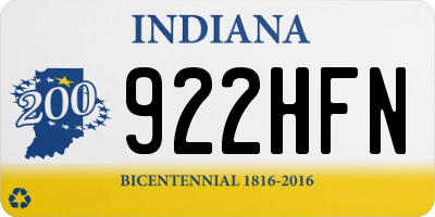 IN license plate 922HFN