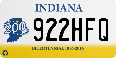 IN license plate 922HFQ