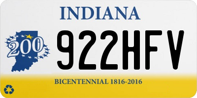 IN license plate 922HFV