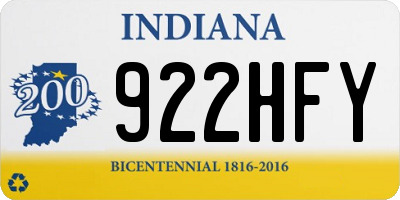IN license plate 922HFY