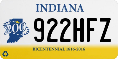 IN license plate 922HFZ