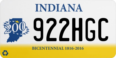 IN license plate 922HGC