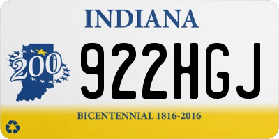 IN license plate 922HGJ