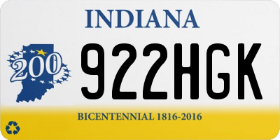 IN license plate 922HGK
