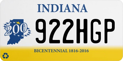 IN license plate 922HGP