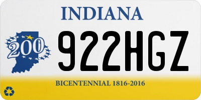 IN license plate 922HGZ
