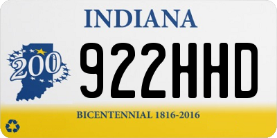 IN license plate 922HHD