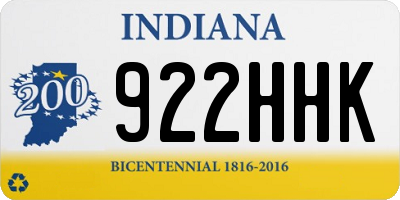 IN license plate 922HHK