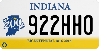 IN license plate 922HHO
