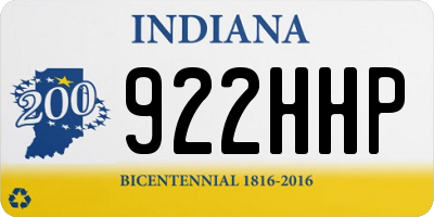IN license plate 922HHP