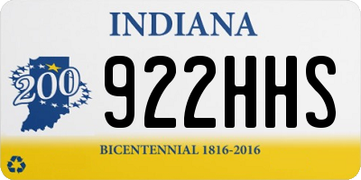 IN license plate 922HHS
