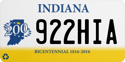 IN license plate 922HIA