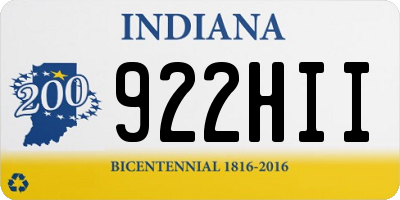 IN license plate 922HII