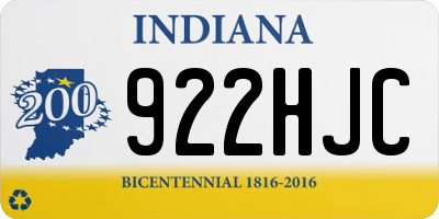 IN license plate 922HJC