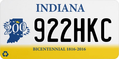 IN license plate 922HKC