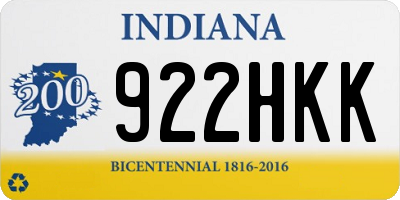 IN license plate 922HKK