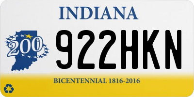 IN license plate 922HKN