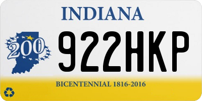 IN license plate 922HKP
