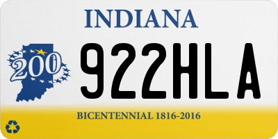 IN license plate 922HLA