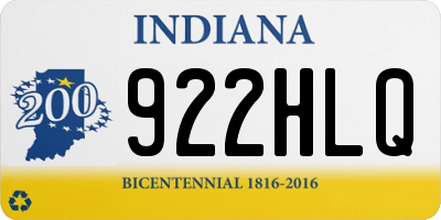 IN license plate 922HLQ
