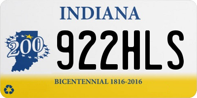 IN license plate 922HLS