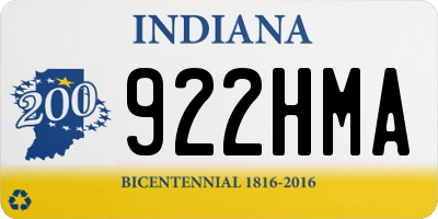 IN license plate 922HMA