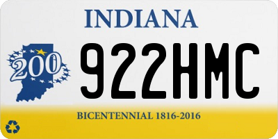 IN license plate 922HMC
