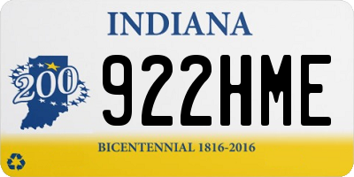 IN license plate 922HME