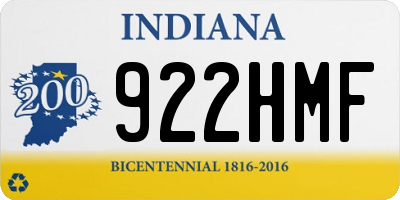 IN license plate 922HMF