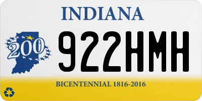 IN license plate 922HMH
